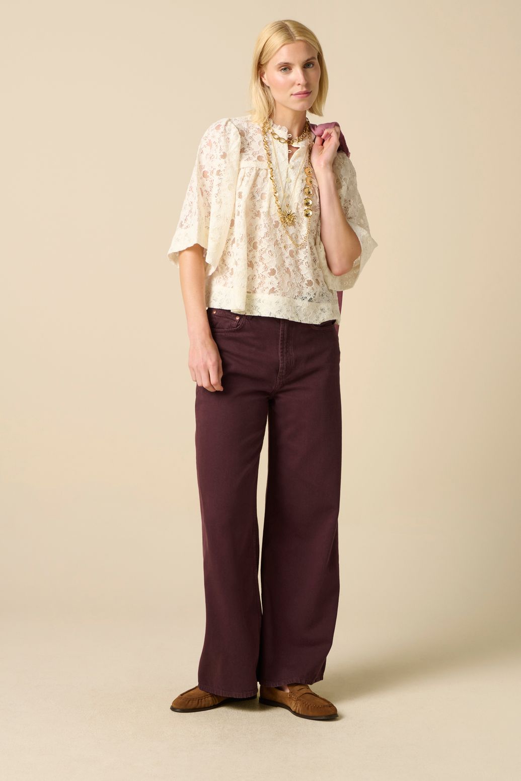 Witte kanten blouse