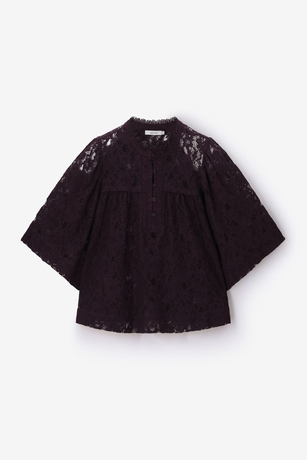 Blouse en dentelle - marron foncé