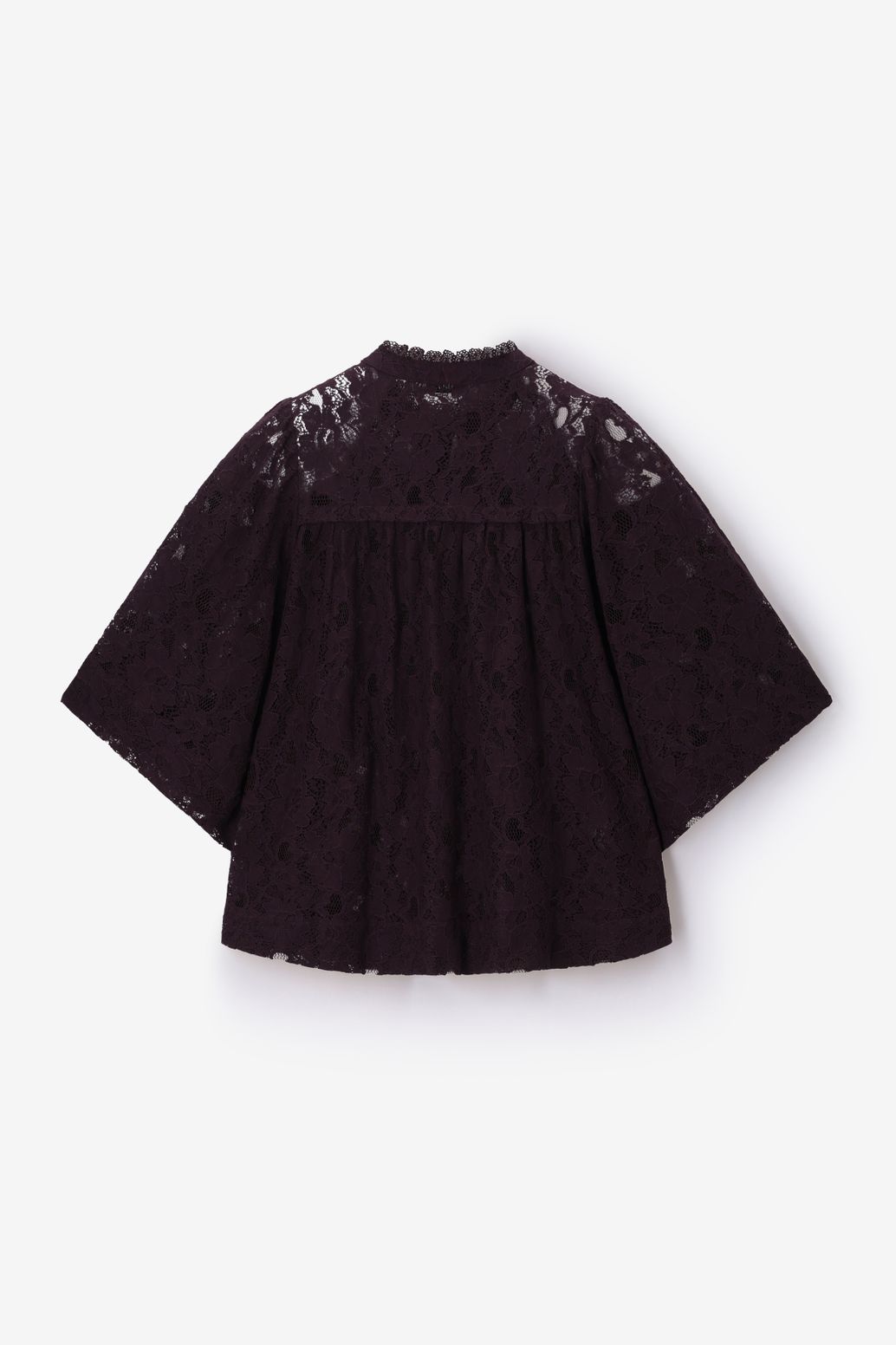 Blouse en dentelle - marron foncé