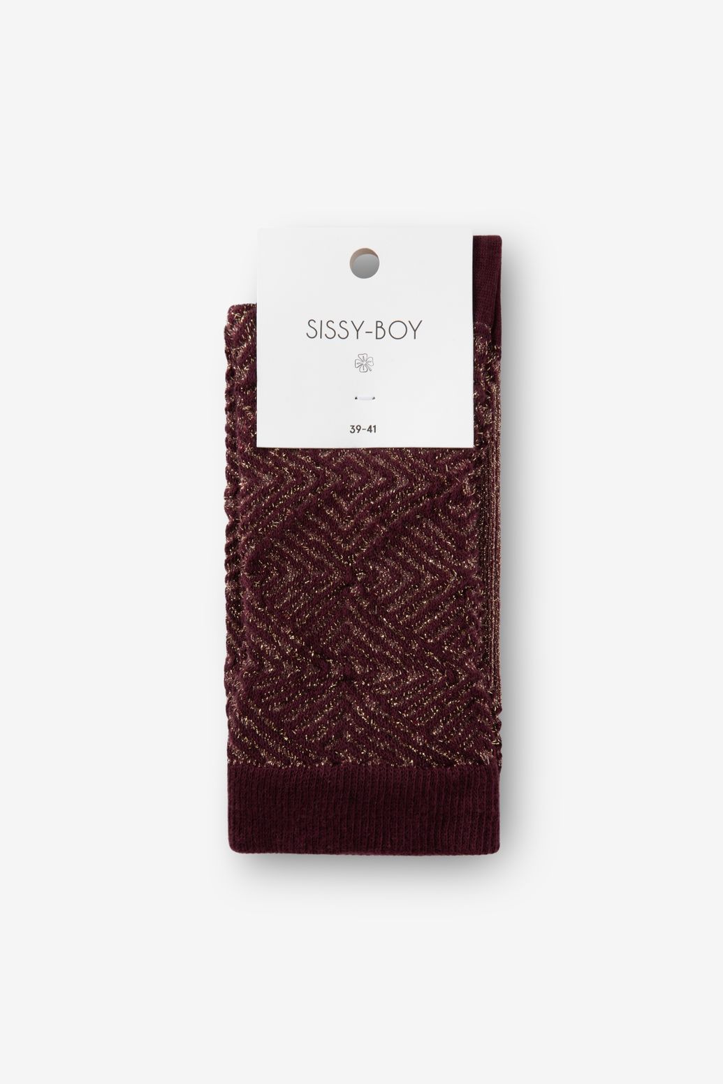 Chaussettes avec lurex - rouge foncé