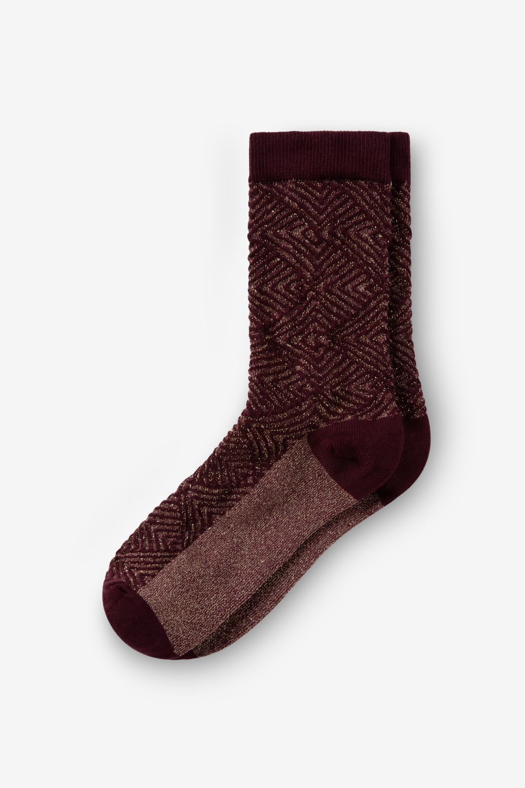 Chaussettes avec lurex - rouge foncé