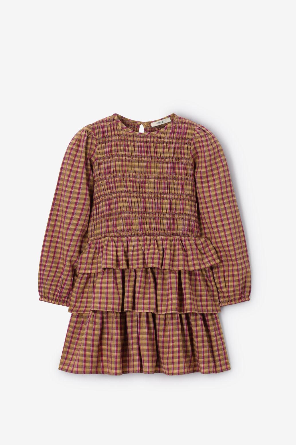 Robe à carreaux avec volants - multicolore