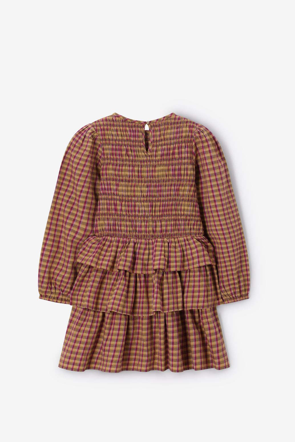 Multicolour geruite jurk met ruffles