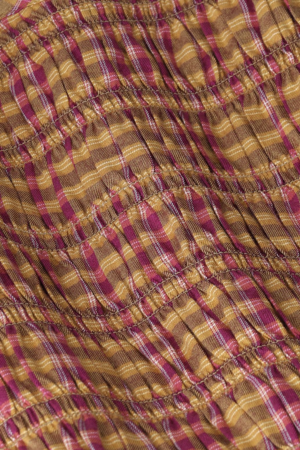 Multicolour geruite jurk met ruffles