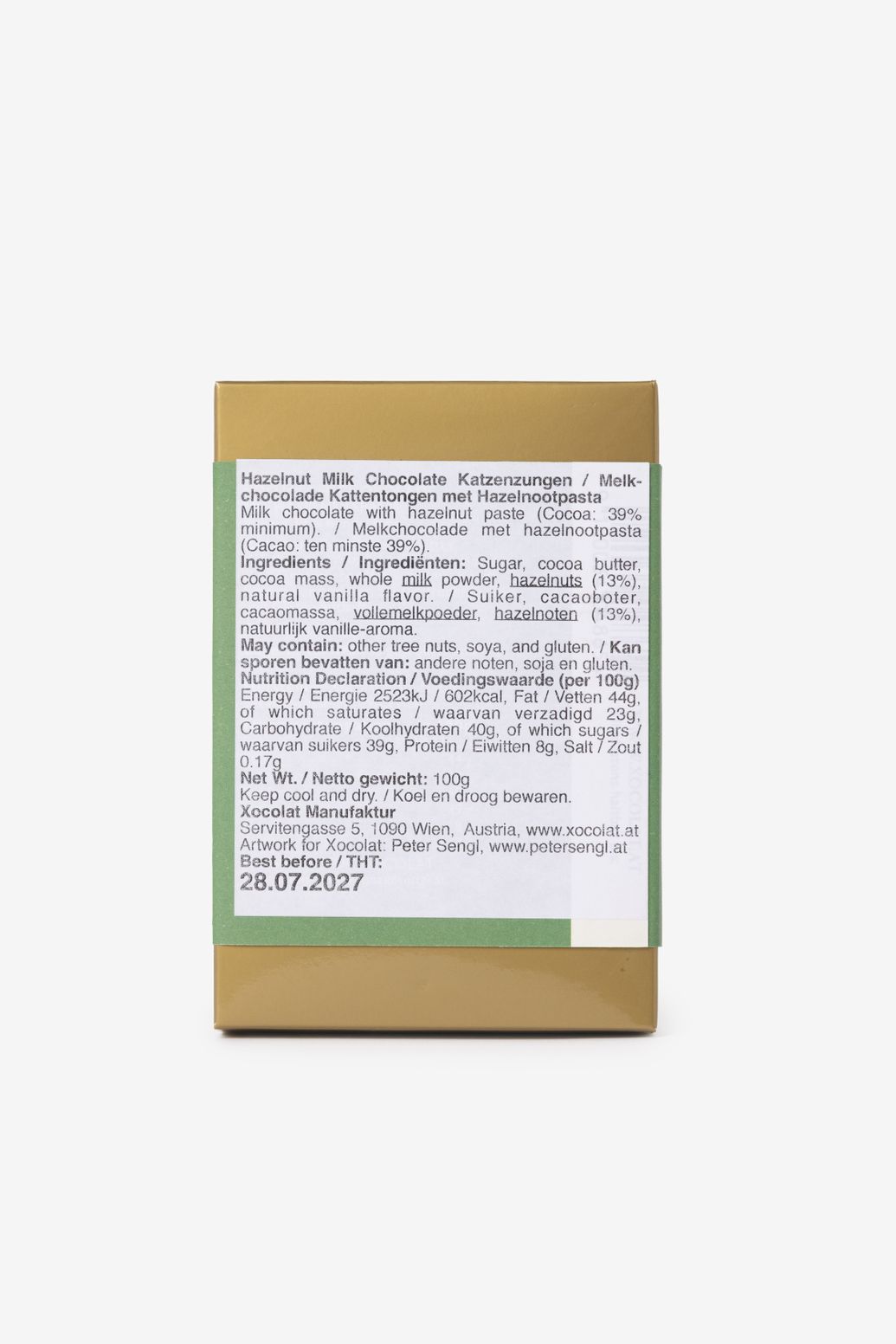 Xocolat Langues de chat chocolat noisettes