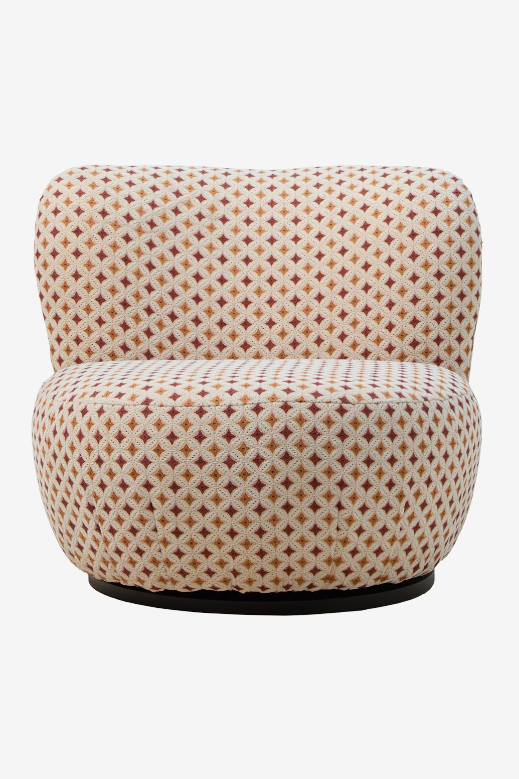 Beige Anne draaifauteuil met archi print