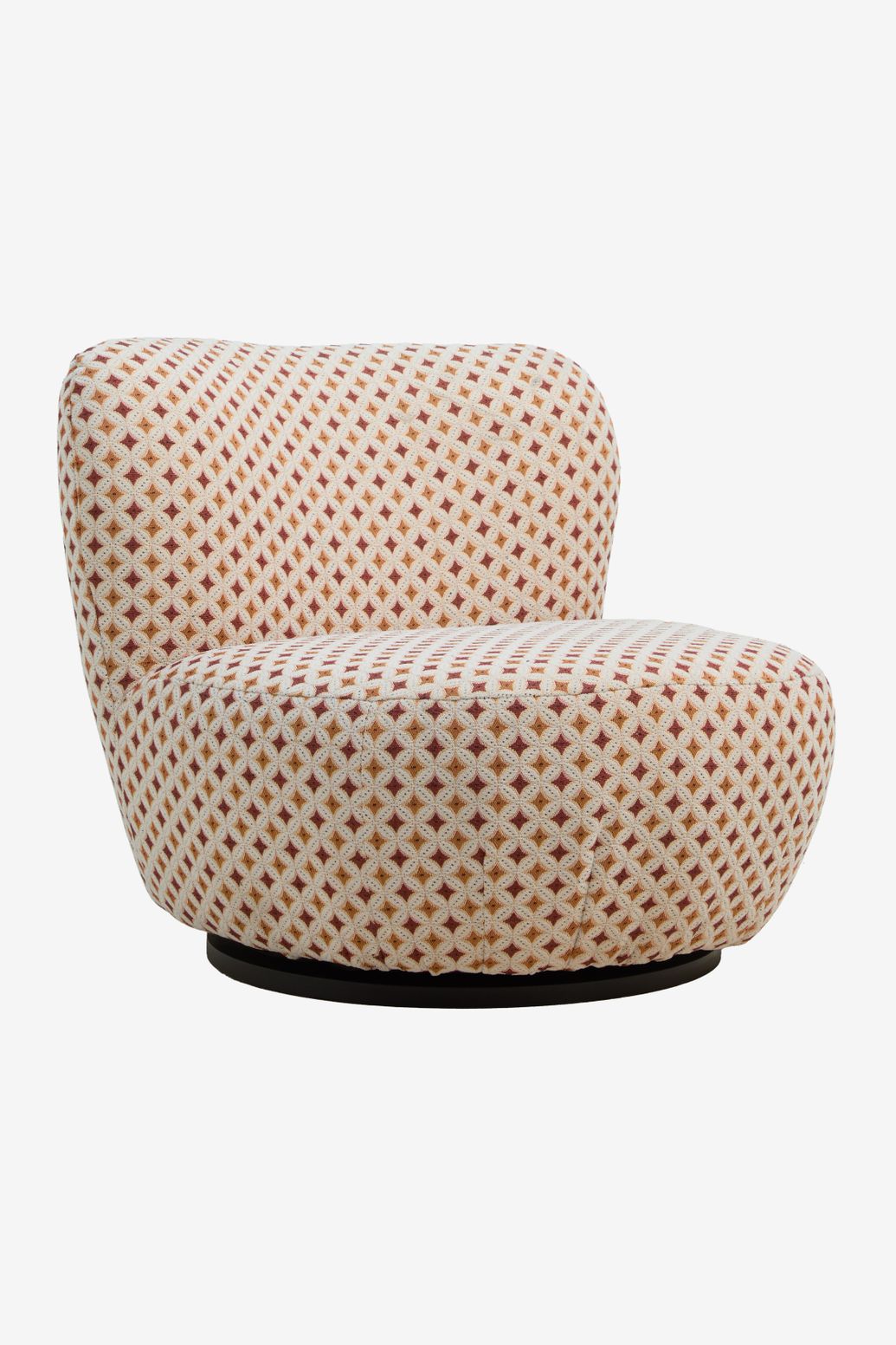 Beige Anne draaifauteuil met archi print