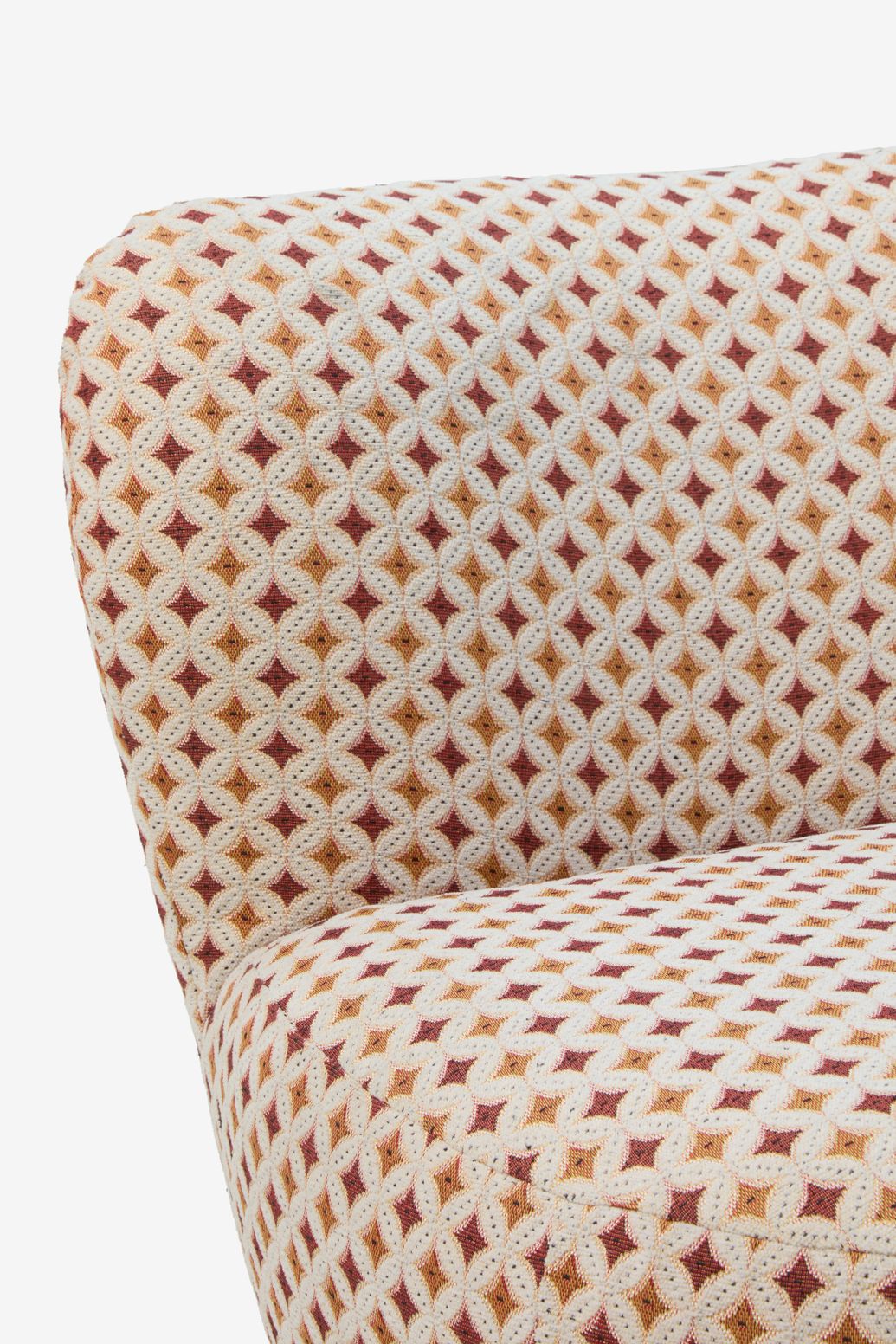 Beige Anne draaifauteuil met archi print