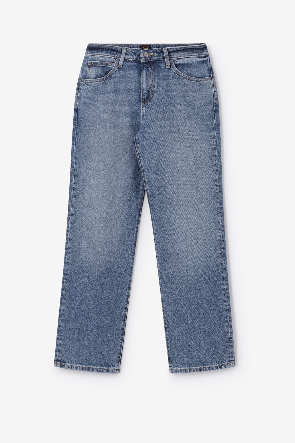 Straight Jeans mit mittelhoher Taille - blau