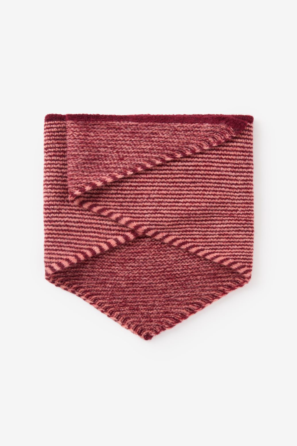 Gestreifter Strickschal - dunkelrot
