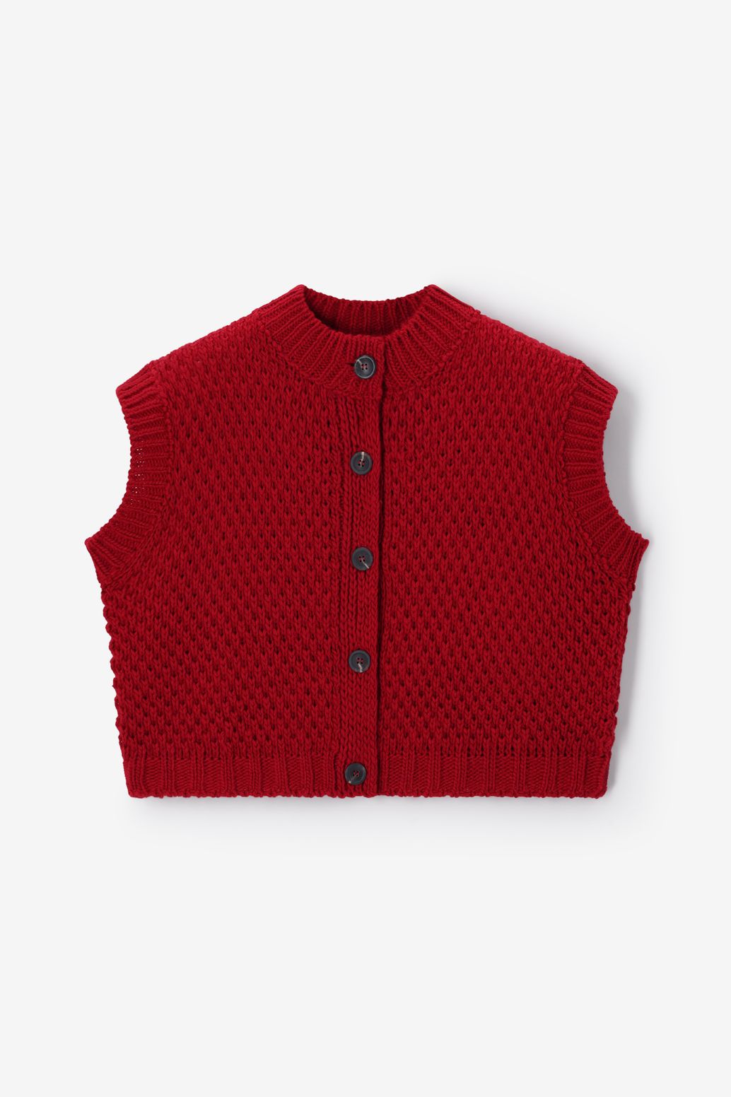 Gilet sans manches tricoté - rouge