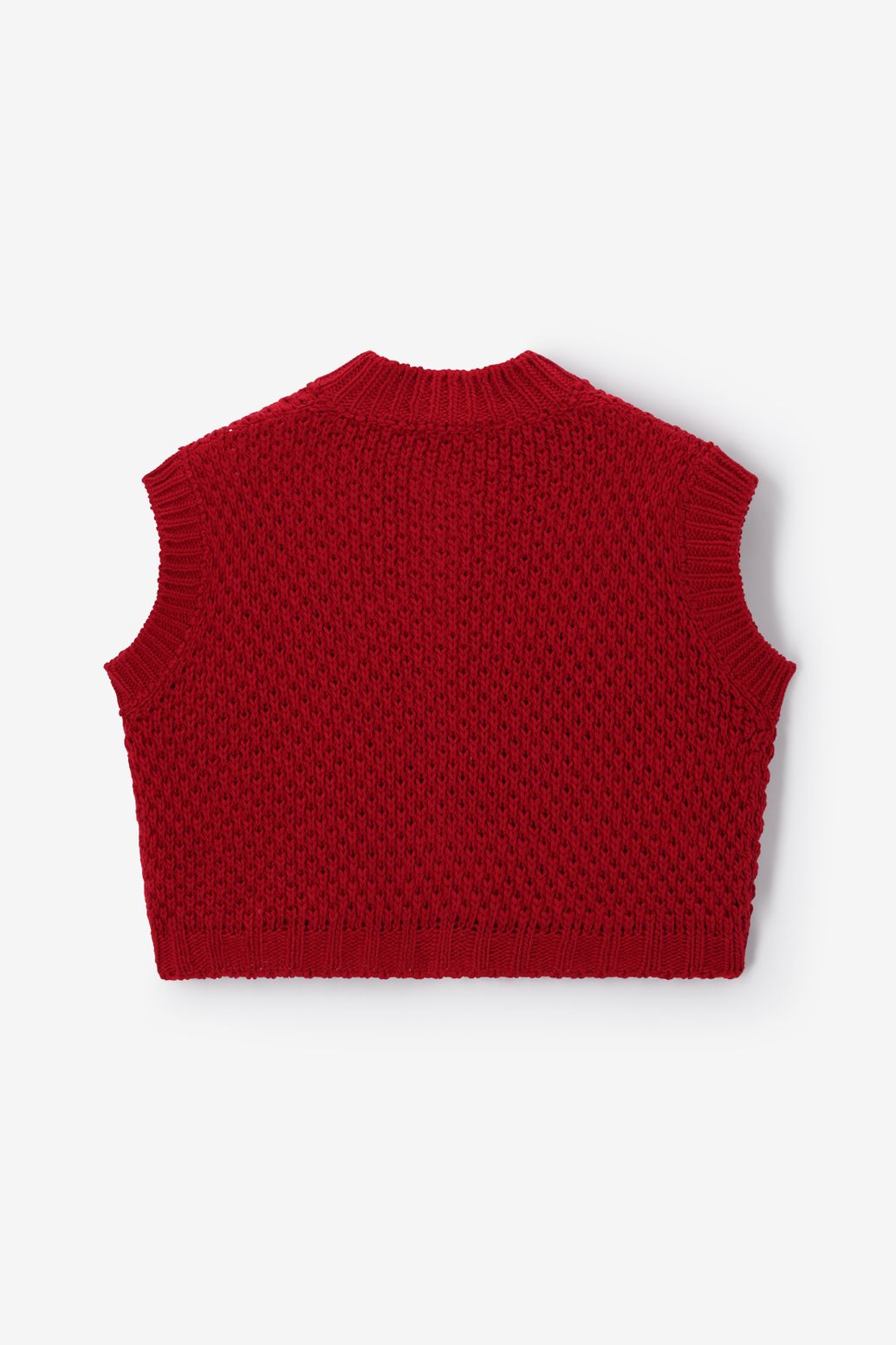 Gilet sans manches tricoté - rouge