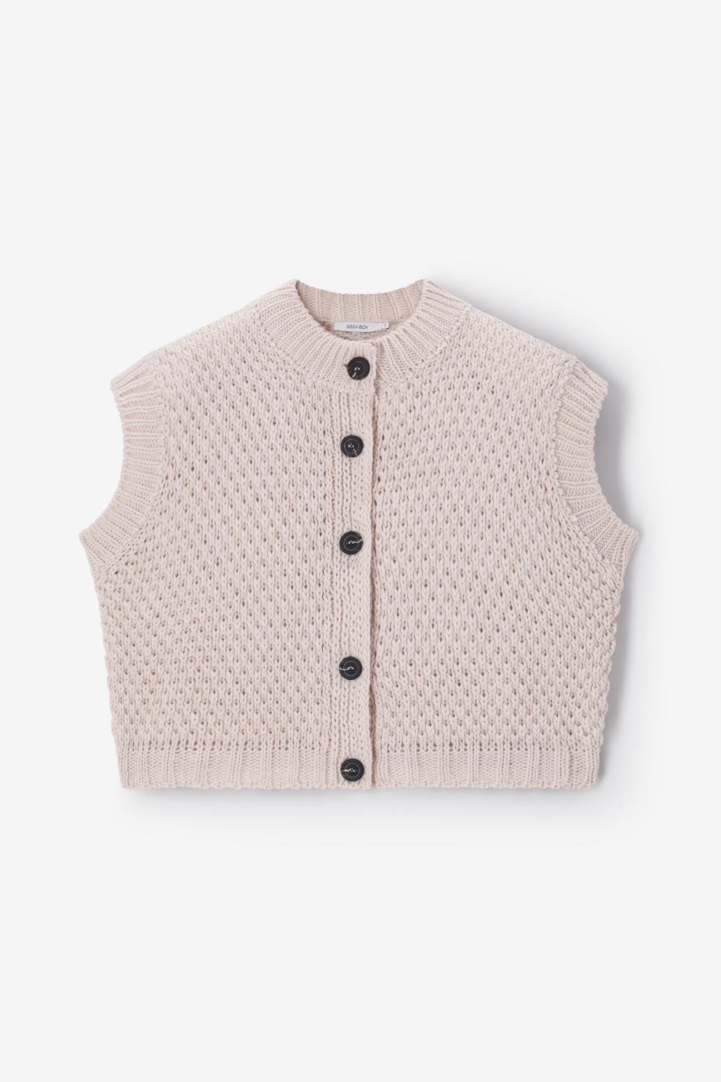 Witte gebreide gilet