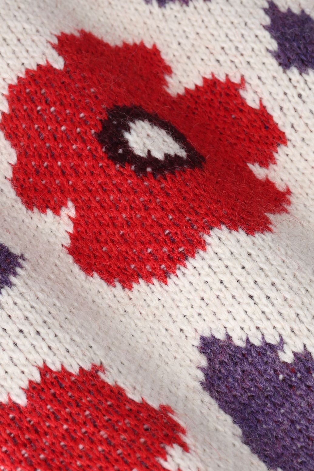 Wit gebreid vest met bloemenprint