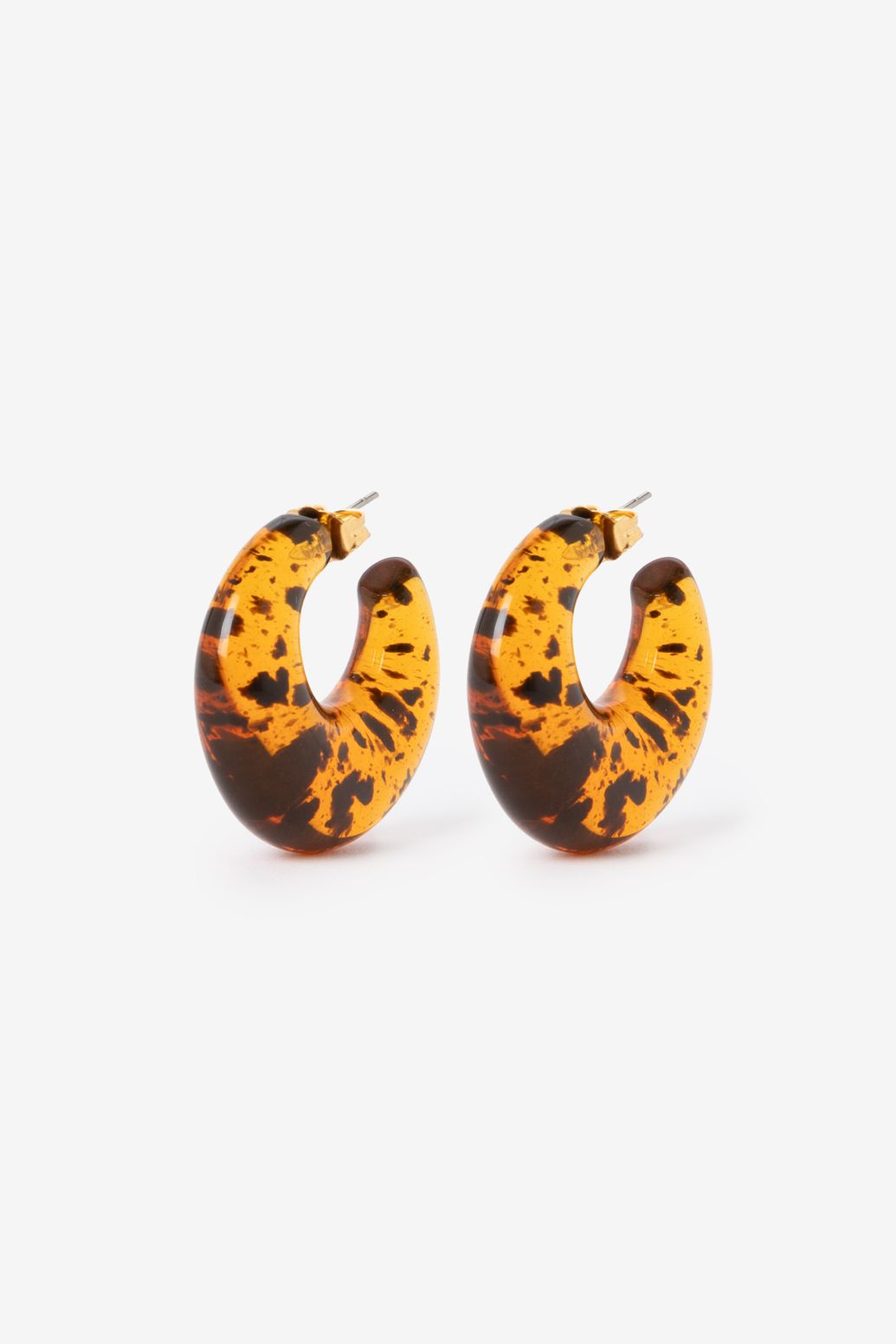 Resin-Ohrringe mit Schildpattmuster - braun