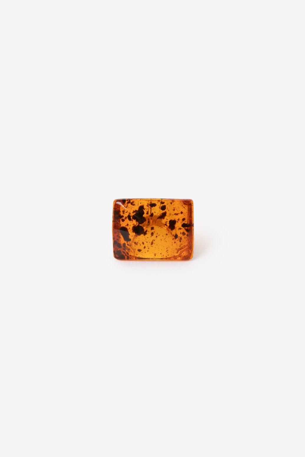 Eckiger Resin-Ring mit Schildpattmuster - braun