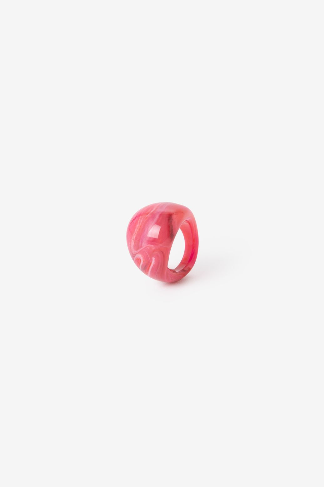 Bague ronde en résine - rose