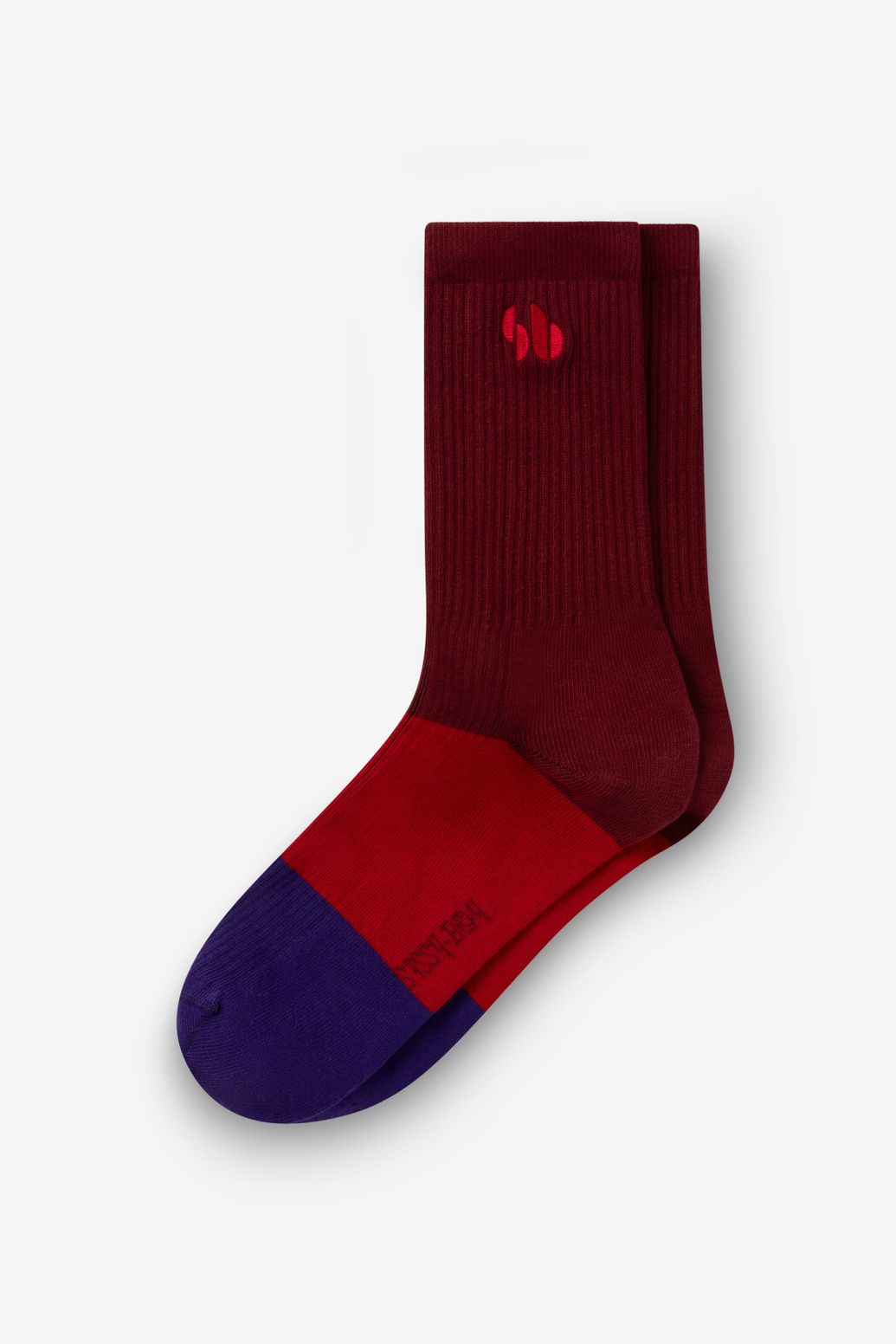 Donkerrode colourblock sokken