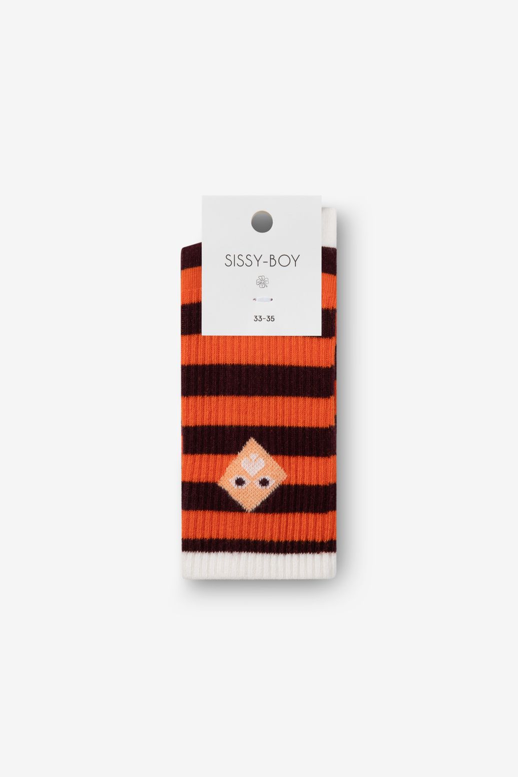 Oranje sokken met strepen