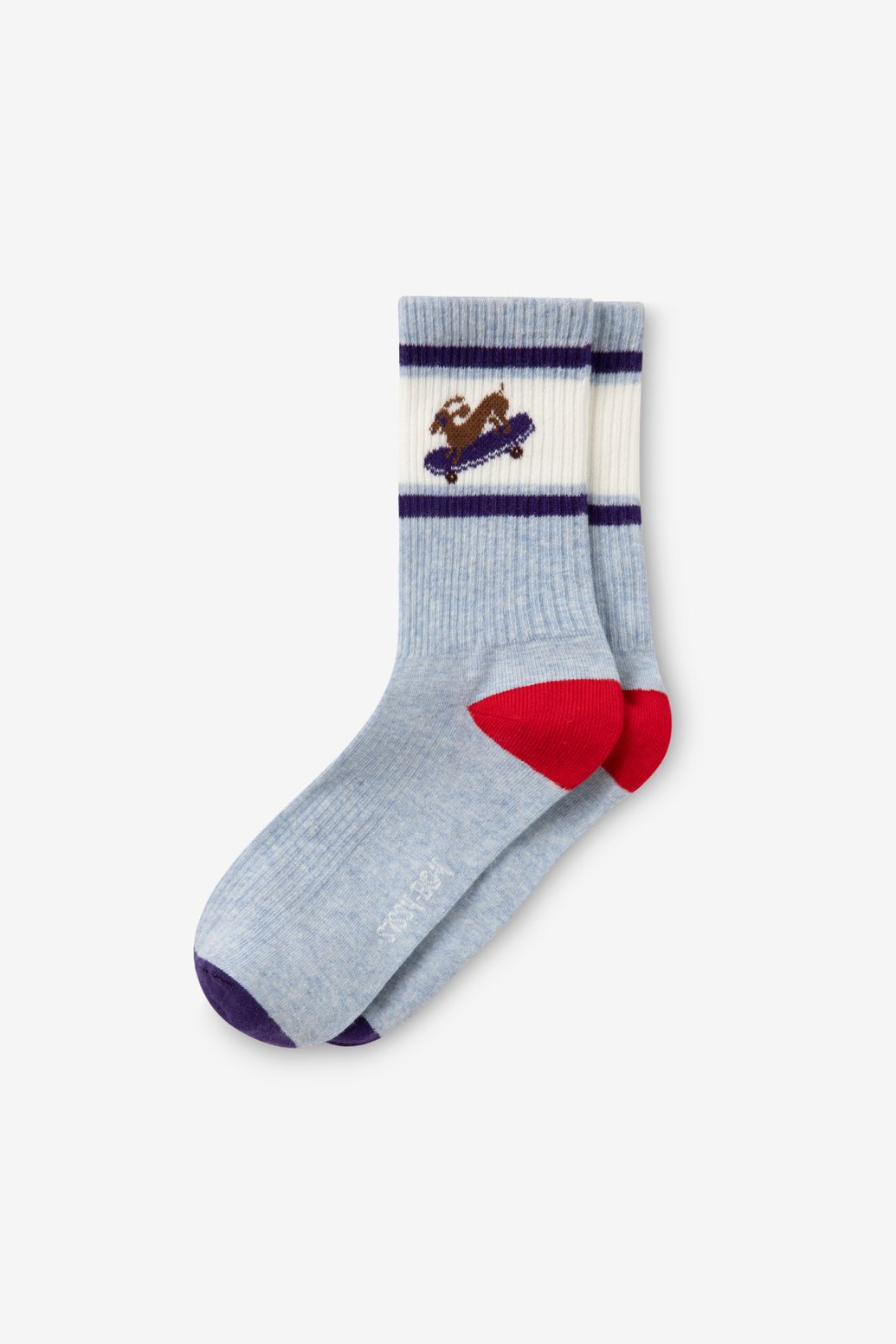 Socken mit Hund - hellblau