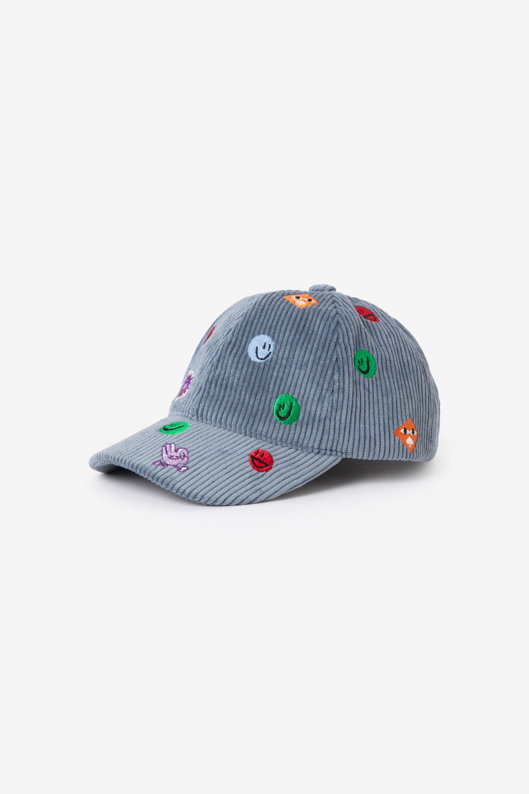 Casquette en velours côtelé avec broderies - bleu