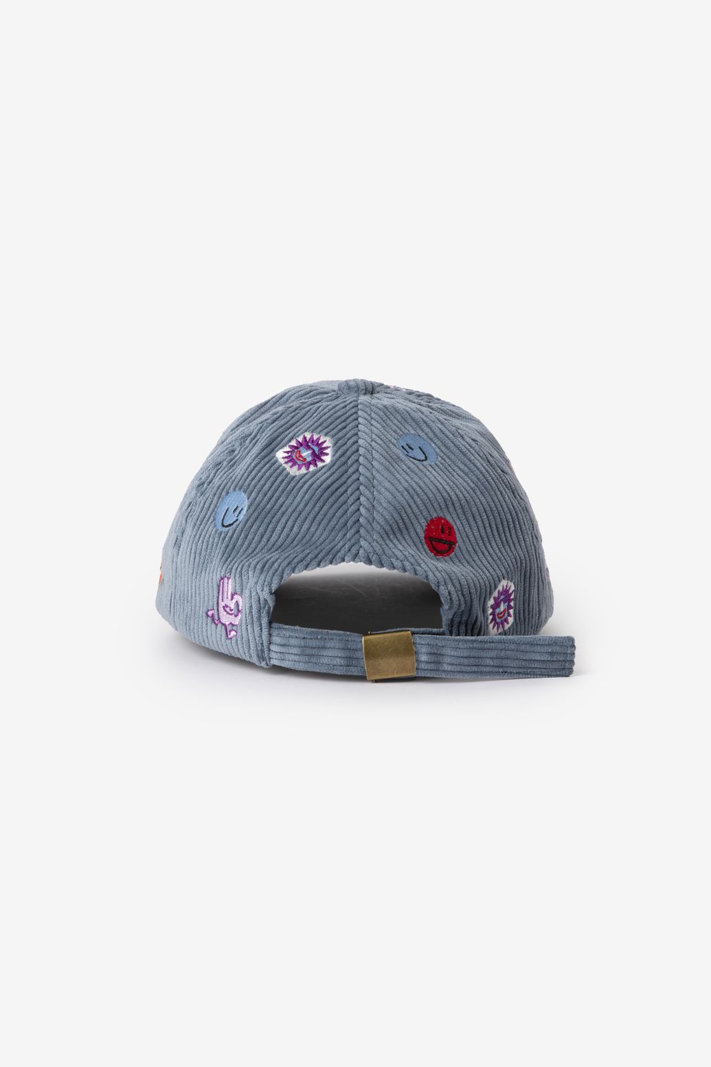 Casquette en velours côtelé avec broderies - bleu