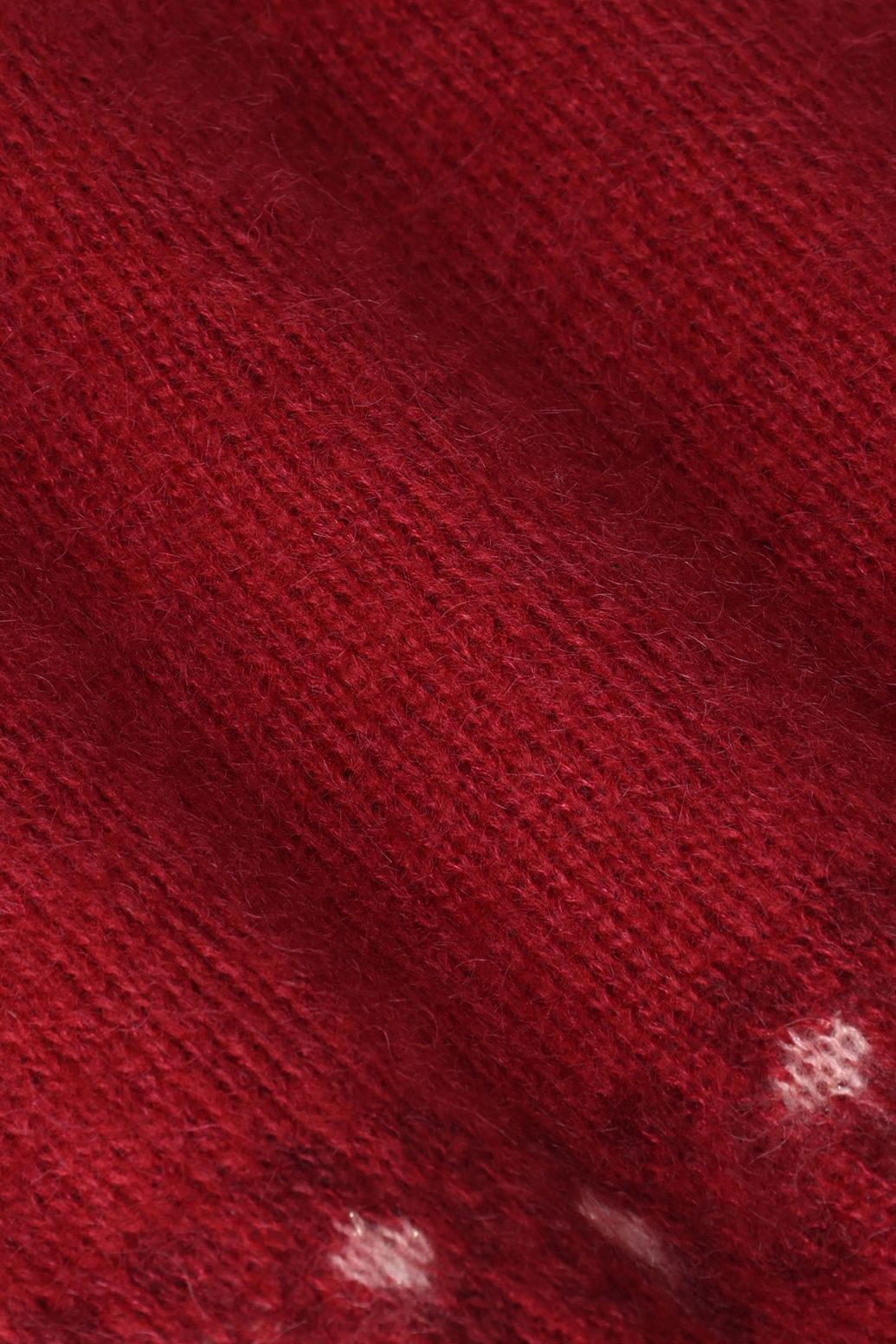 Rode gebreide trui met jacquard dessin