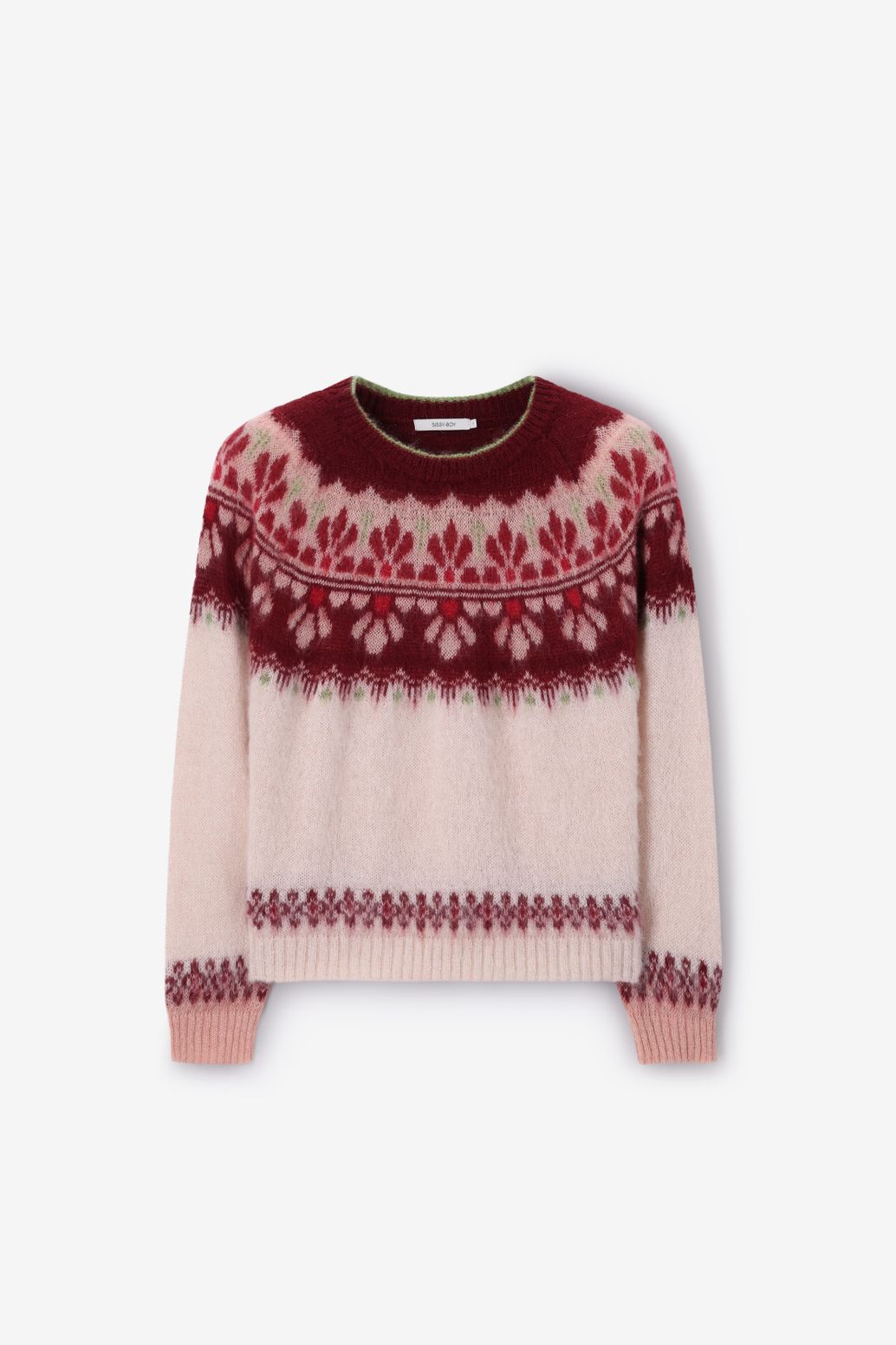 Strickpullover mit Jacquardmuster - weiß