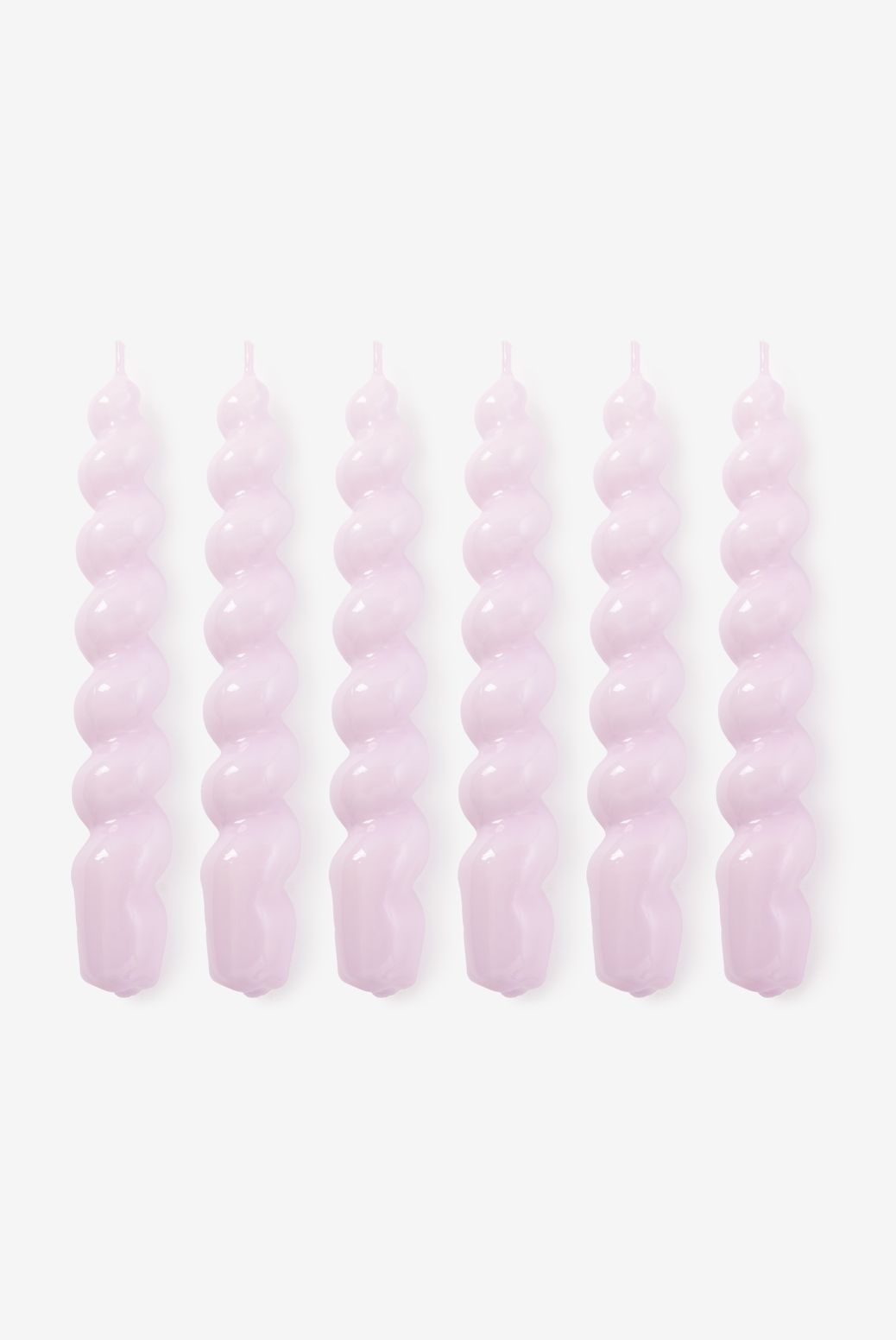 Bougies torsadées 17 cm - violet clair