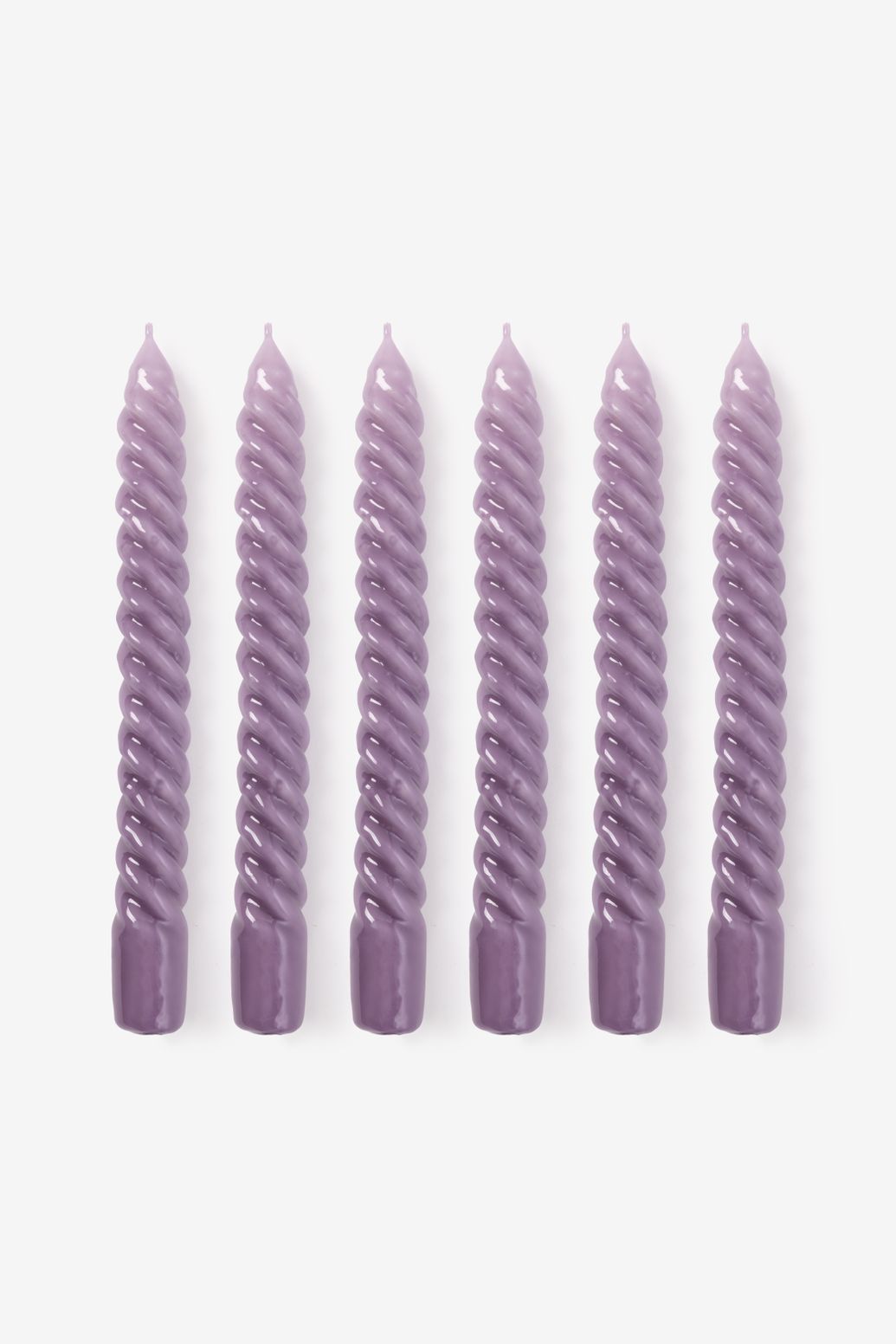Bougies torsadées 21 cm - violet