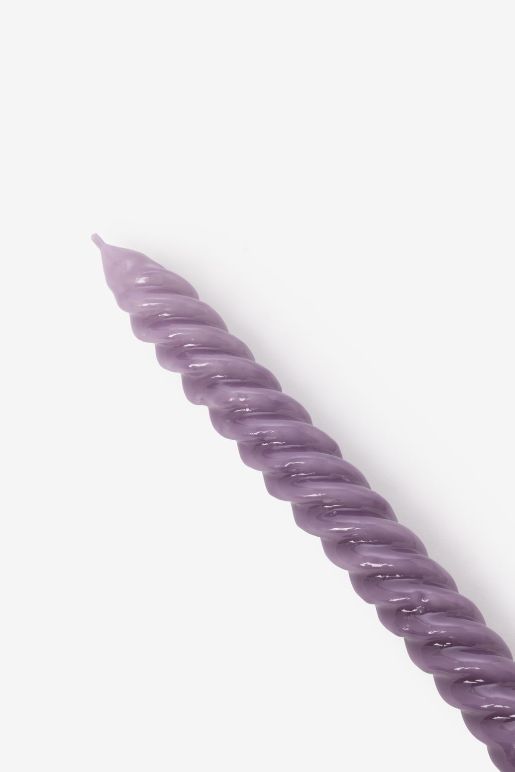 Bougies torsadées 21 cm - violet