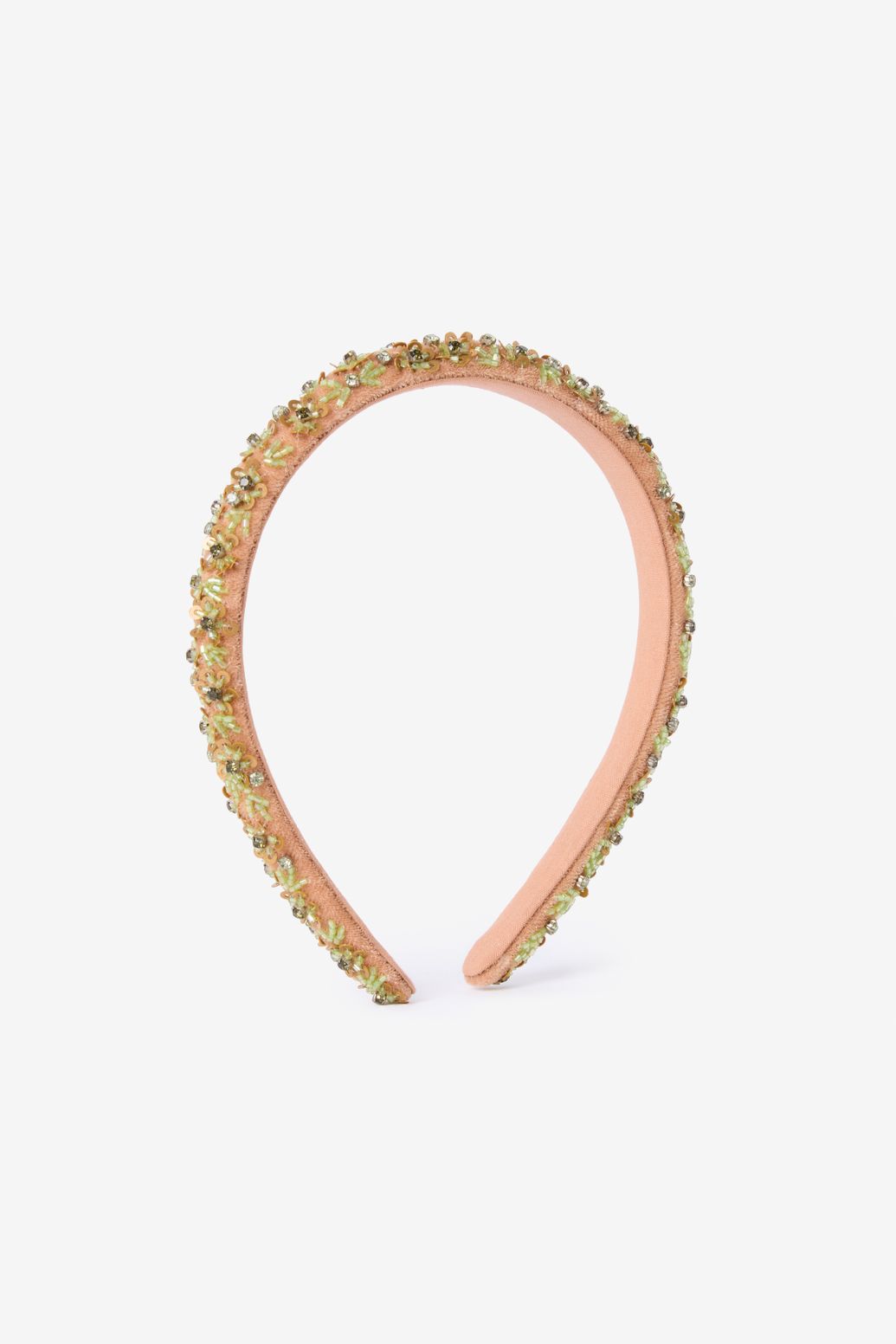 Lichtgroene velvet haarband met pailletten