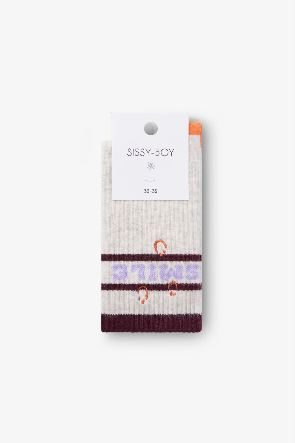 Chaussettes avec broderie smile - gris