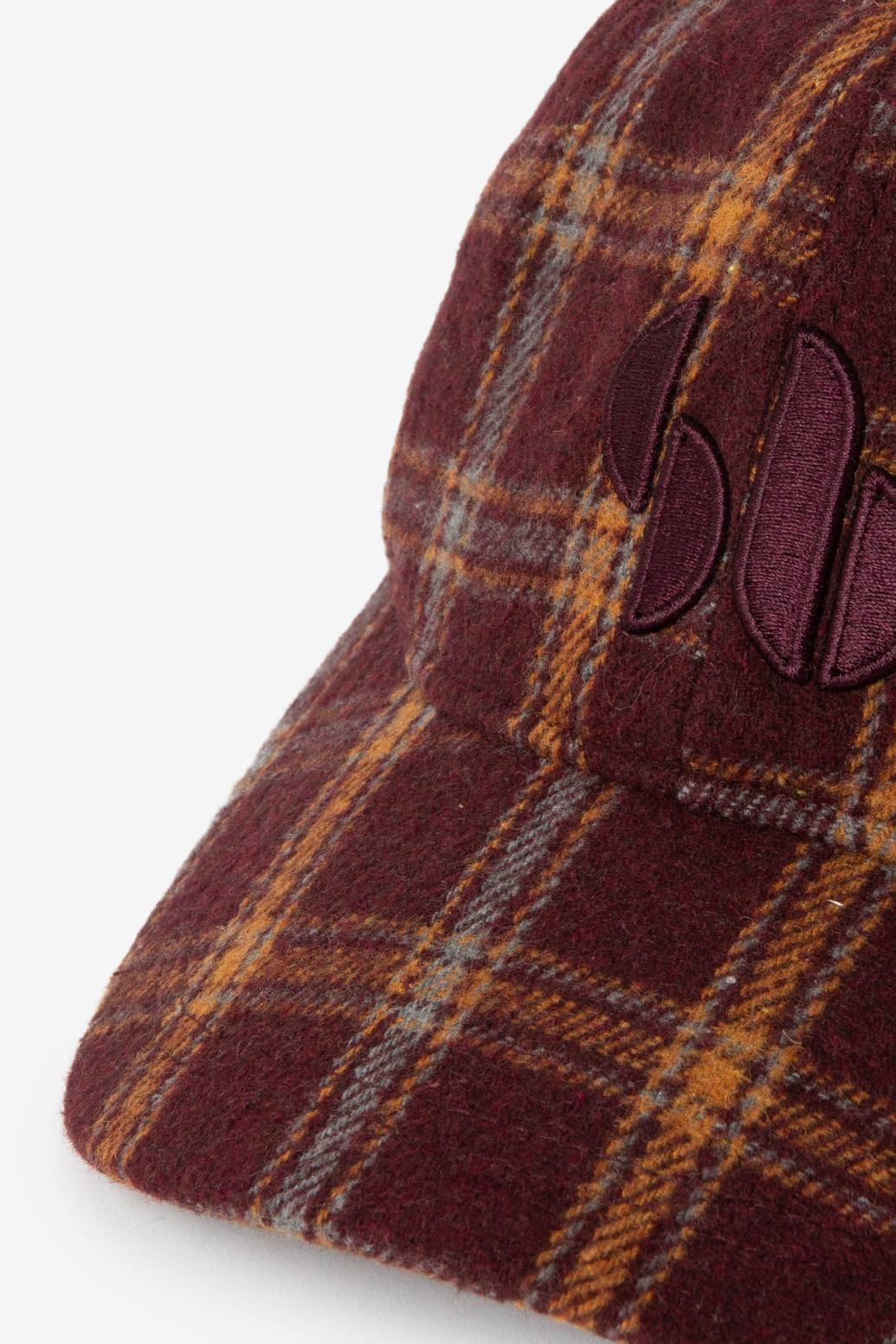 Casquette à carreaux - rouge foncé