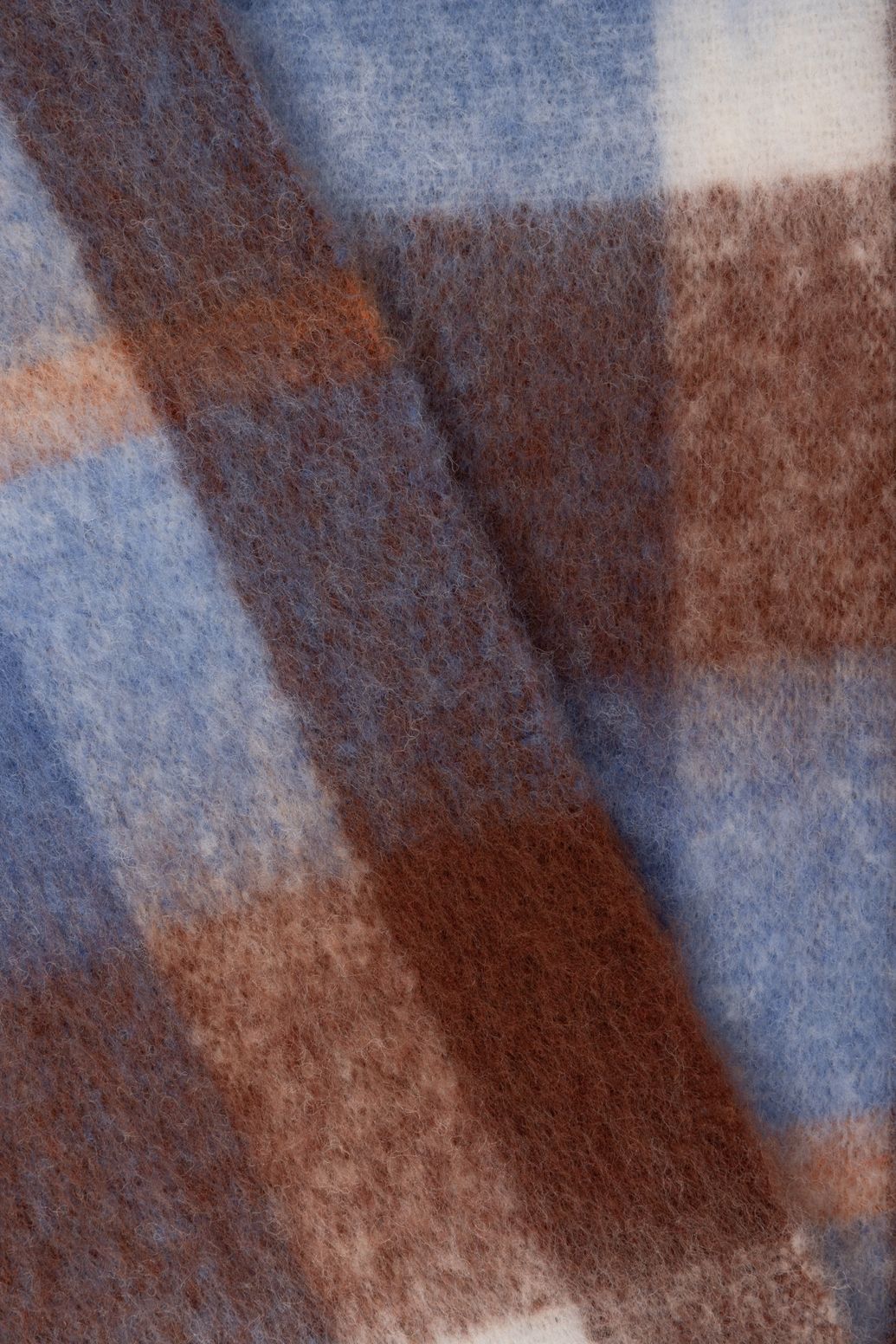 Karierter Wollschal - blau
