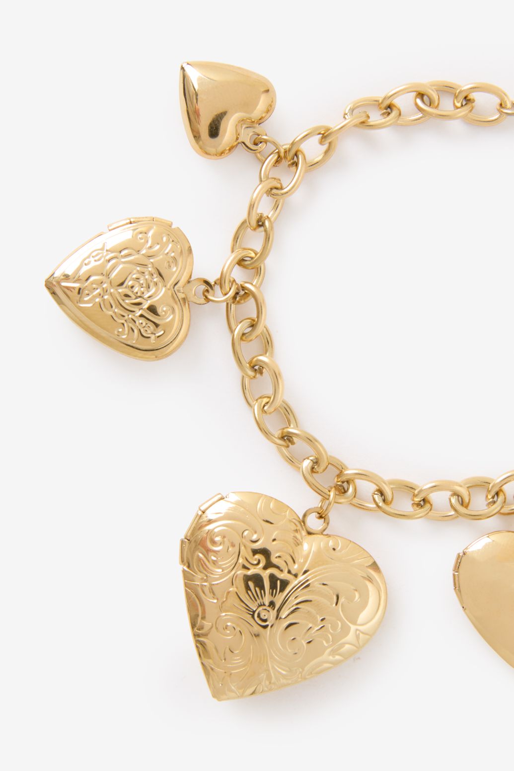 Gold plated armband met harten