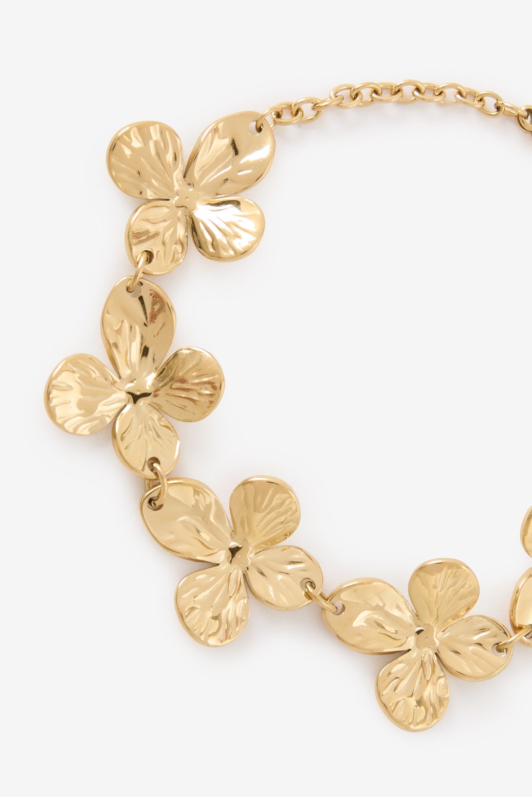Gold plated armband met bloemen