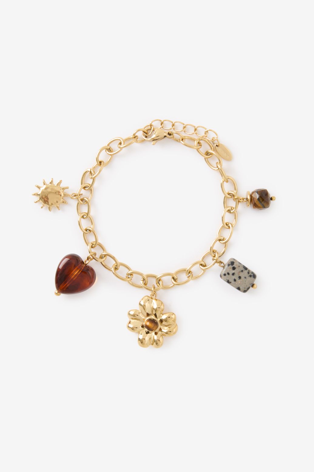 Gold plated armband met bedels