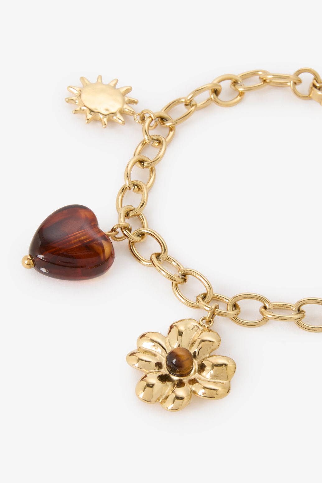 Gold plated armband met bedels