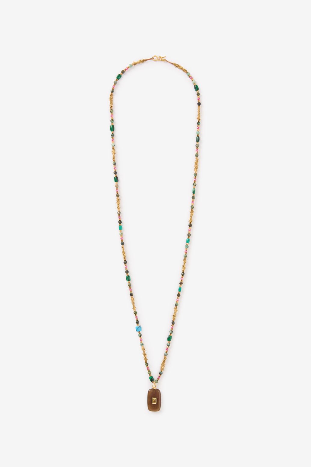 Lange Kette mit Steinchen - mehrfarbig