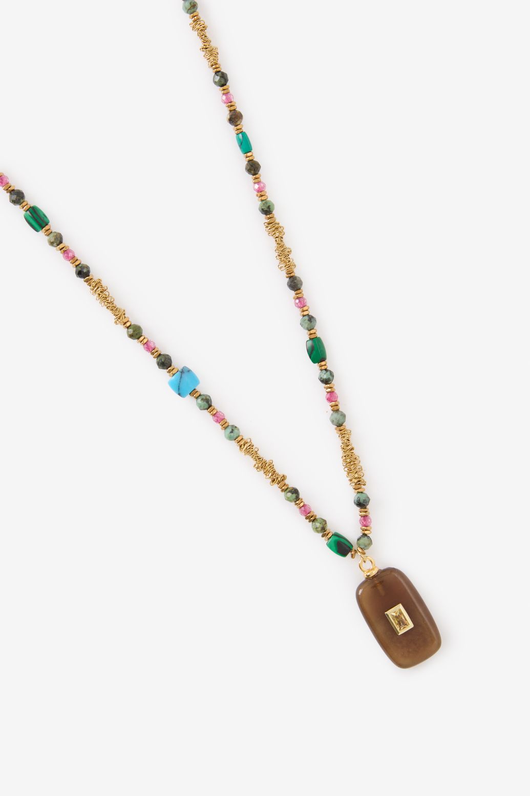 Multicolour lange ketting met steentjes