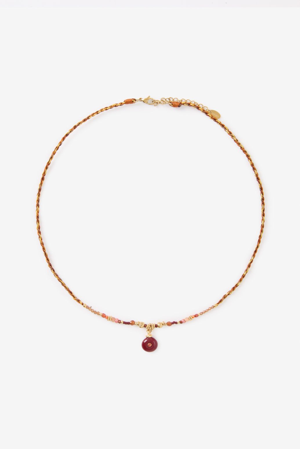 Rode ketting met steentjes