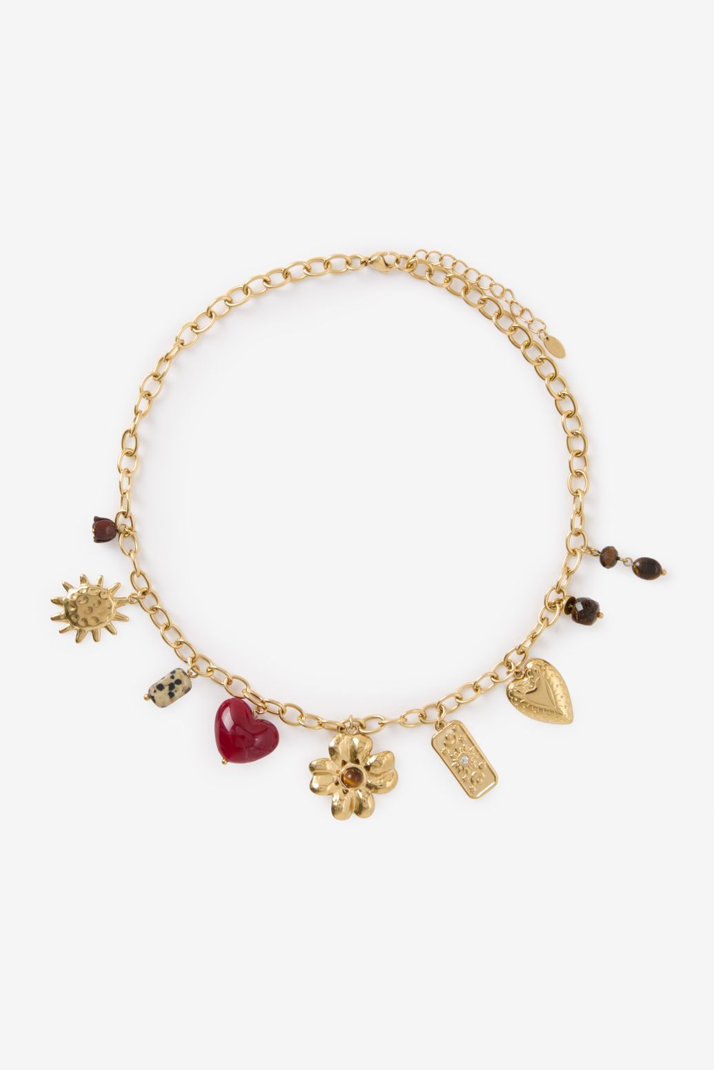Gold plated ketting met bedels