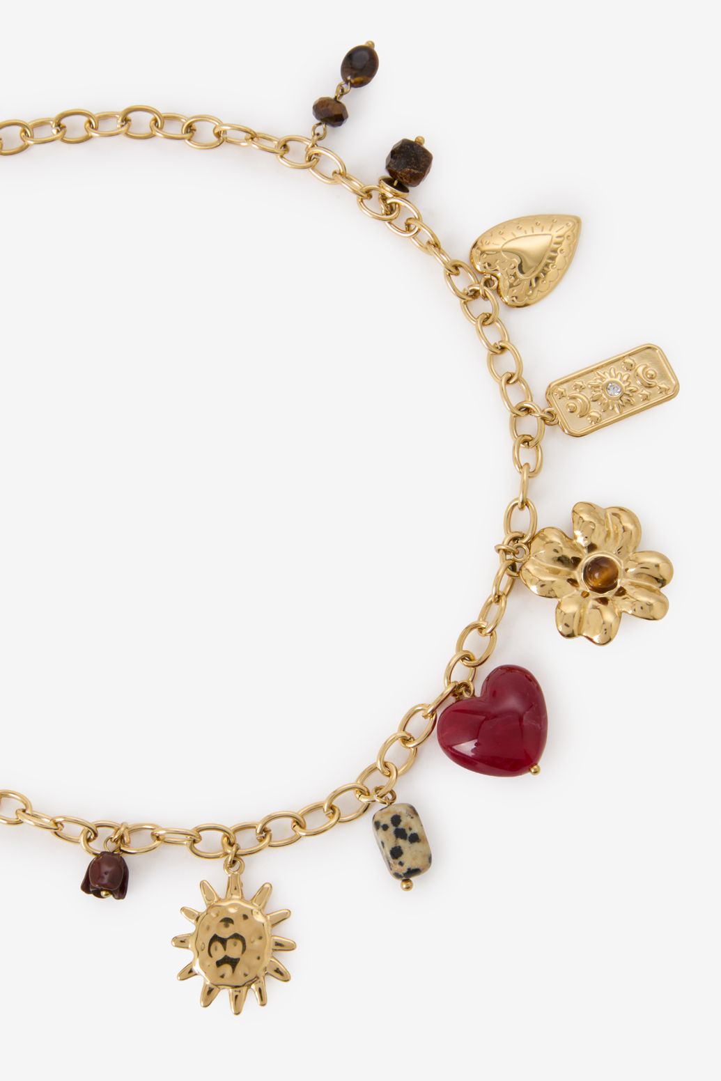 Gold plated ketting met bedels