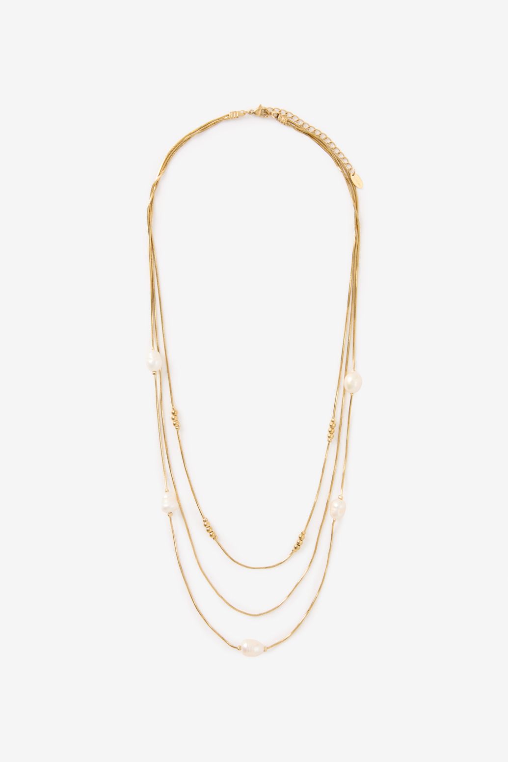 Gold plated ketting met parels