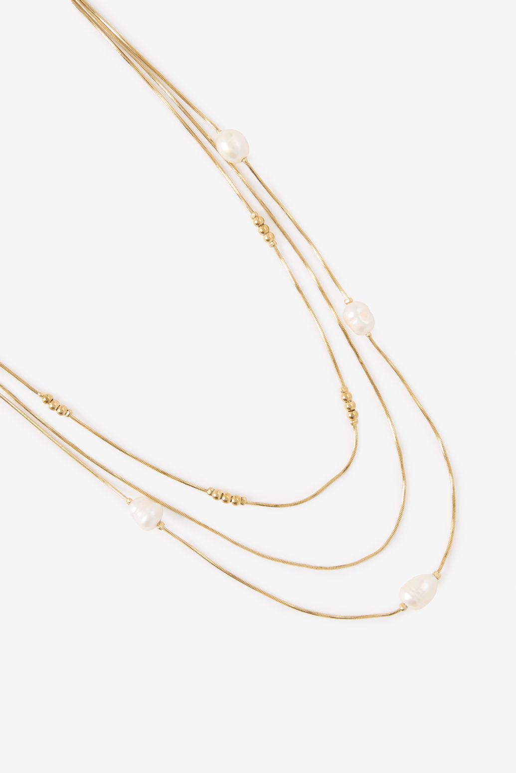 Gold plated ketting met parels