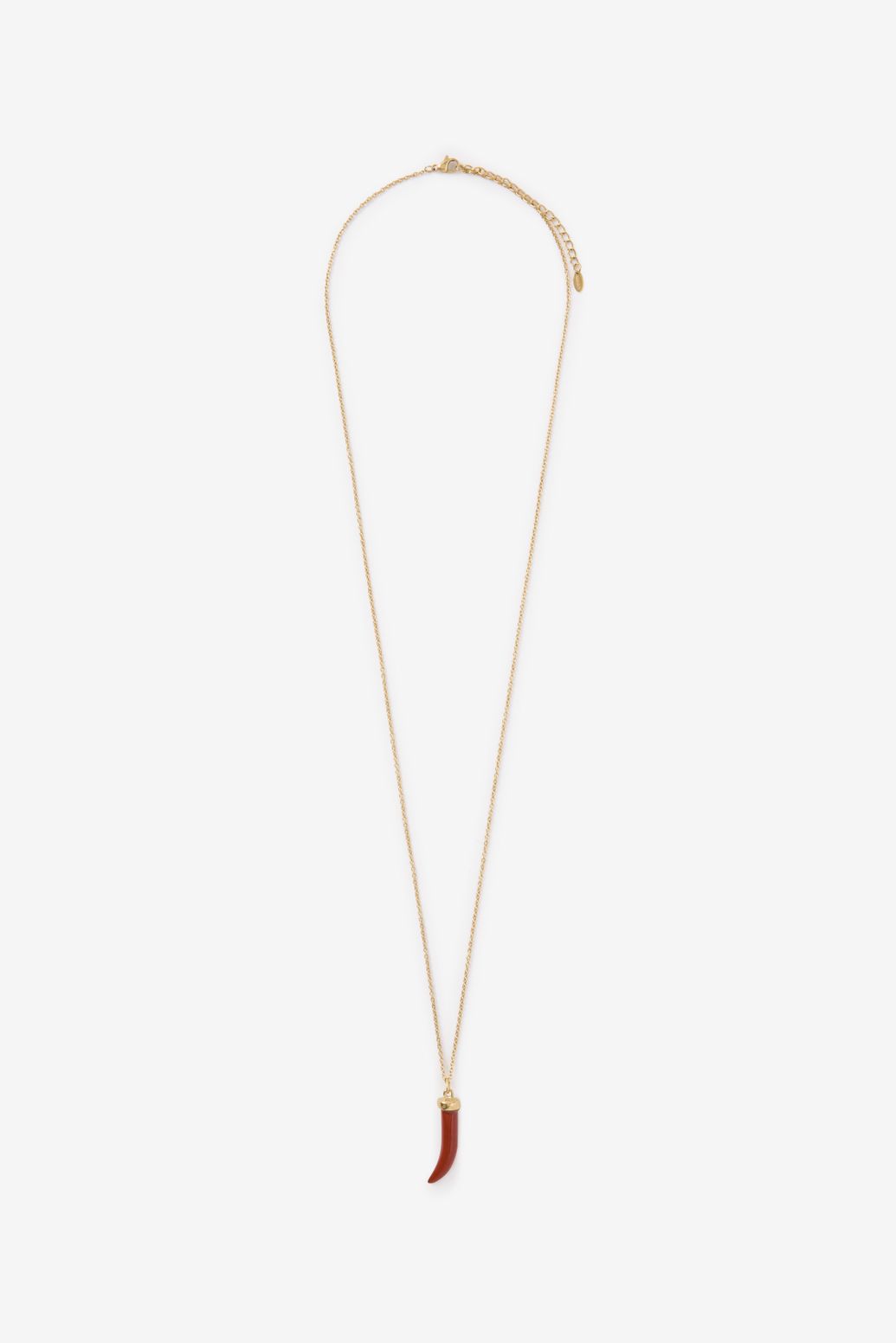 Gold plated ketting met tand