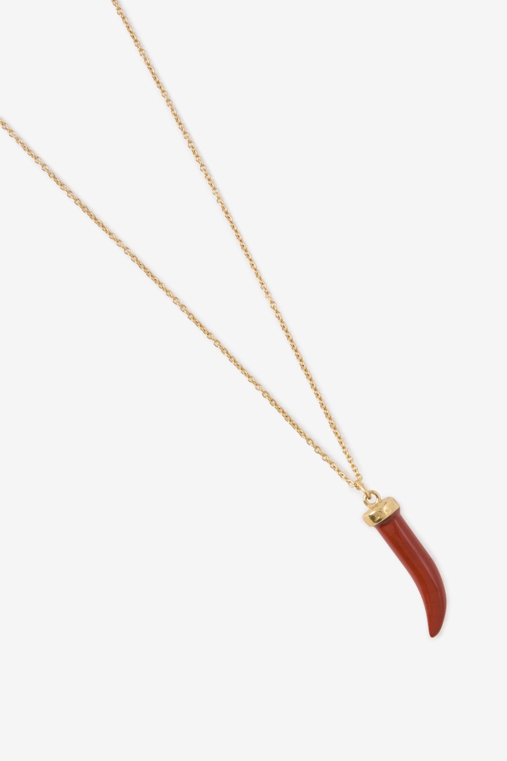 Gold plated ketting met tand