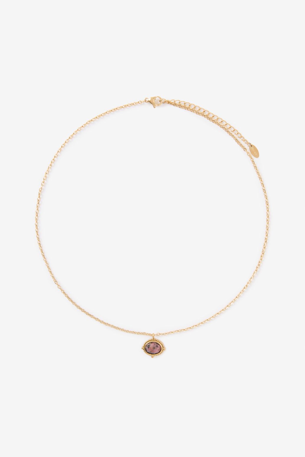Gold-plated Kette mit lilafarbenem Stein