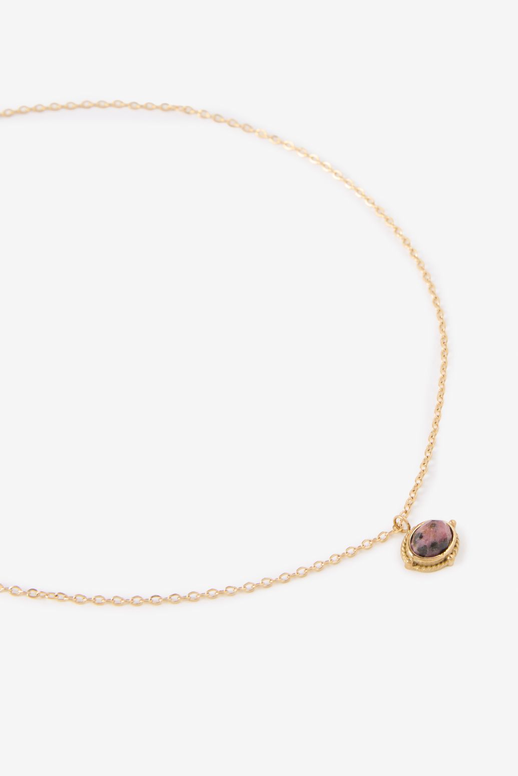 Gold-plated Kette mit lilafarbenem Stein